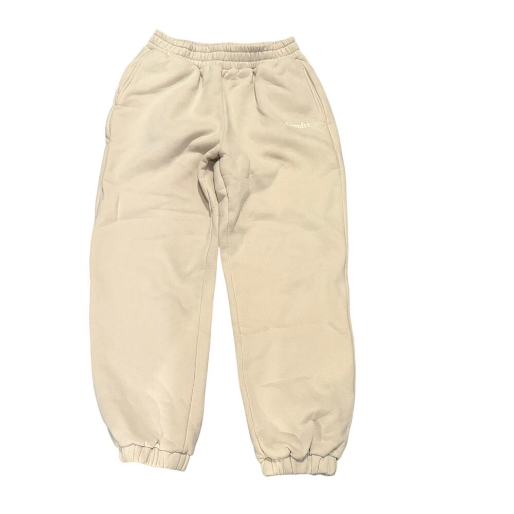 Comfrt Oversize Signature Hoodie Sweatpant Set Bone Cream Medium Unisex Lounge - Picture 4 of 13